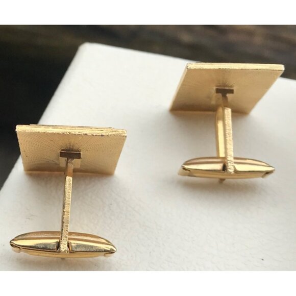 Vintage Gold Toned Buddha Cufflinks With Embossed Design - Picture 3 of 5